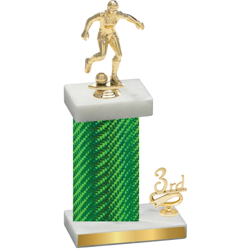 Accented Single Green Carbon Fiber Third Place Soccer Trophy