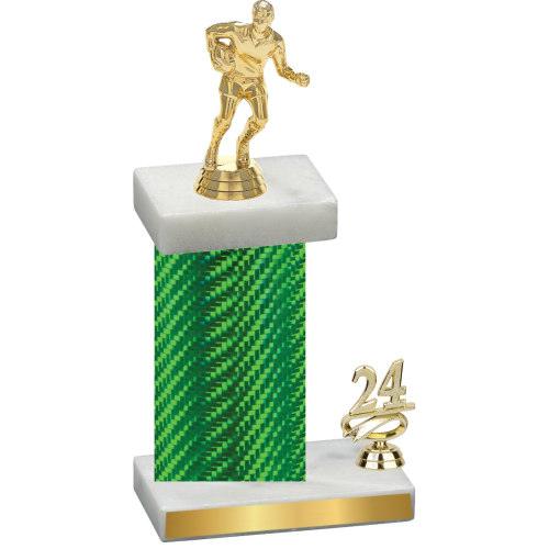 Accented Single Green Carbon Fiber Year Rugby Trophy