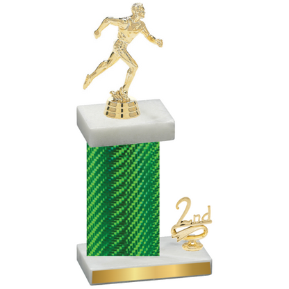 Accented Single Green Carbon Fiber Second Place Running Trophy