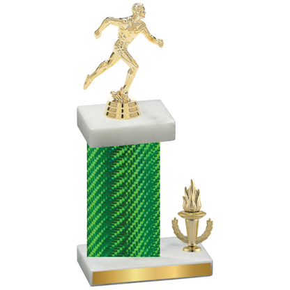 Accented Single Green Carbon Fiber Victory Running Trophy