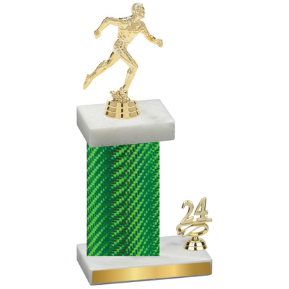 Accented Single Green Carbon Fiber Year Running Trophy