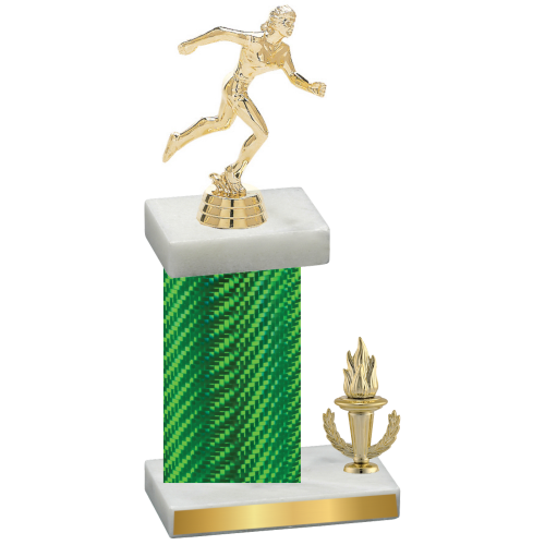 Accented Single Green Carbon Fiber Victory Running Trophy