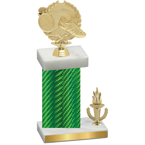 Accented Single Green Carbon Fiber Victory Running Trophy