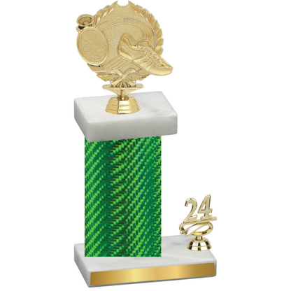 Accented Single Green Carbon Fiber Year Running Trophy