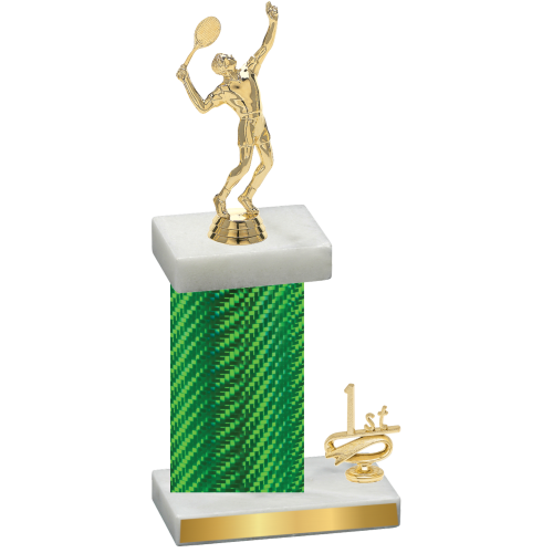 Accented Single Green Carbon Fiber First Place Tennis Trophy