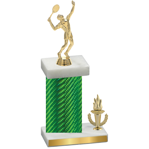 Accented Single Green Carbon Fiber Victory Tennis Trophy