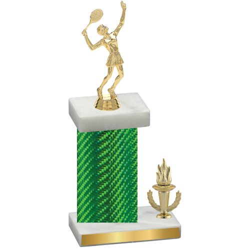 Accented Single Green Carbon Fiber Victory Tennis Trophy