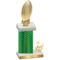 Accented Single Green Carbon Fiber Second Place Football Trophy