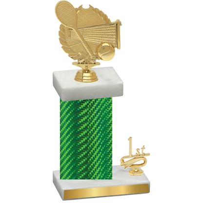 Accented Single Green Carbon Fiber First Place Tennis Trophy