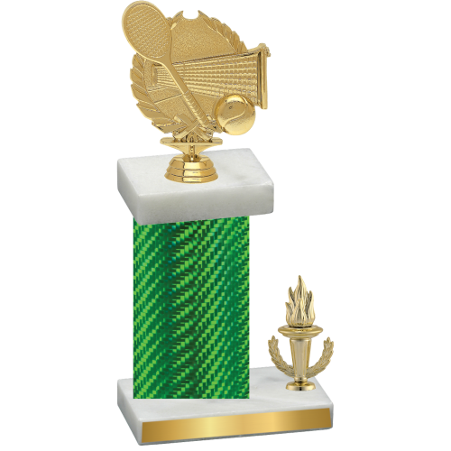 Accented Single Green Carbon Fiber Victory Tennis Trophy