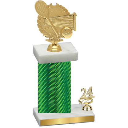 Accented Single Green Carbon Fiber Year Tennis Trophy