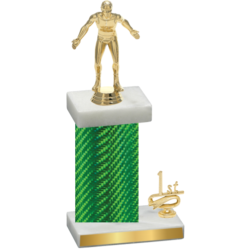 Accented Single Green Carbon Fiber First Place Wrestling Trophy