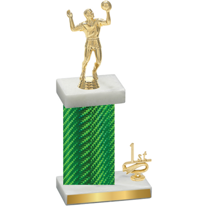 Accented Single Green Carbon Fiber First Place Volleyball Trophy