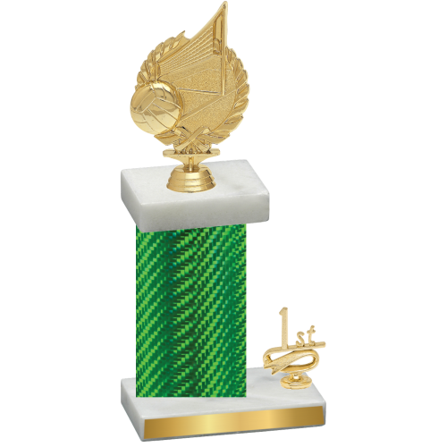 Accented Single Green Carbon Fiber First Place Volleyball Trophy