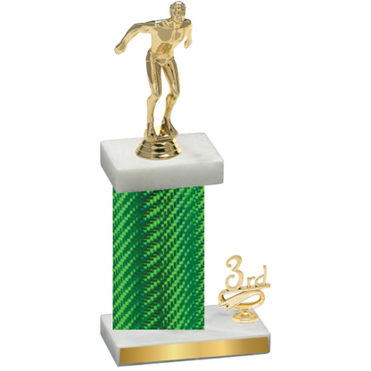 Accented Single Green Carbon Fiber Third Place Swimming Trophy