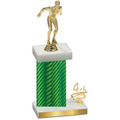 Accented Single Green Carbon Fiber Fourth Place Swimming Trophy