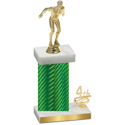 Accented Single Green Carbon Fiber Fourth Place Swimming Trophy