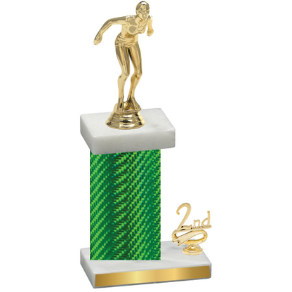 Accented Single Green Carbon Fiber Second Place Tennis Trophy