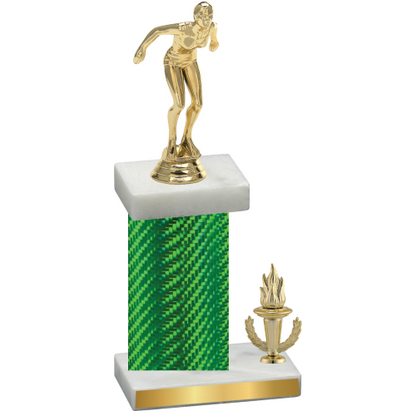 Accented Single Green Carbon Fiber Victory Tennis Trophy