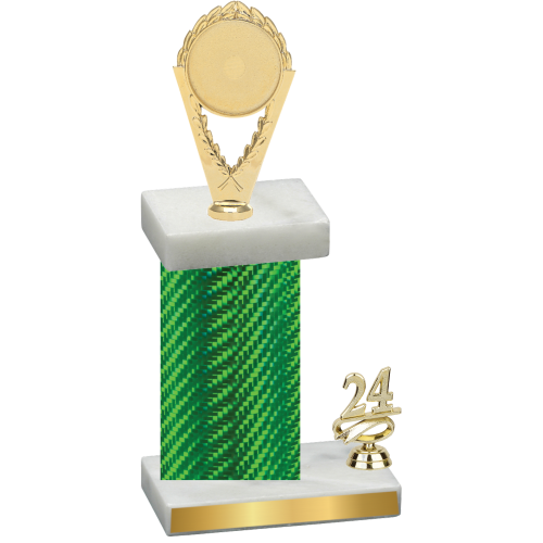 Accented Single Green Carbon Fiber Year Insert Trophy