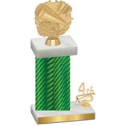 Accented Single Green Carbon Fiber Fourth Place Cheerleading Trophy