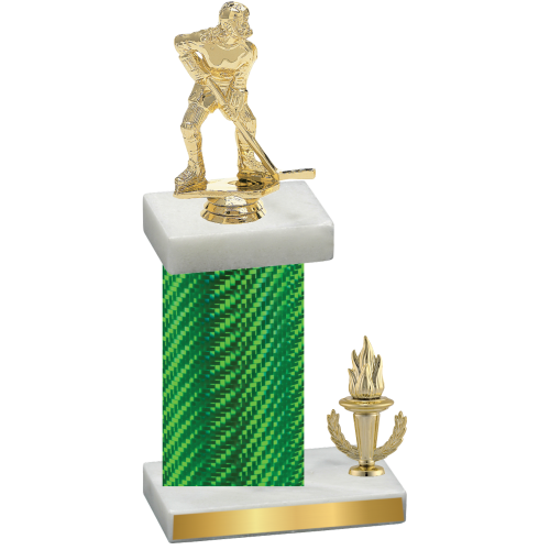 Accented Single Green Carbon Fiber Victory Hockey Trophy