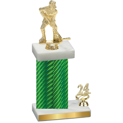 Accented Single Green Carbon Fiber Year Hockey Trophy