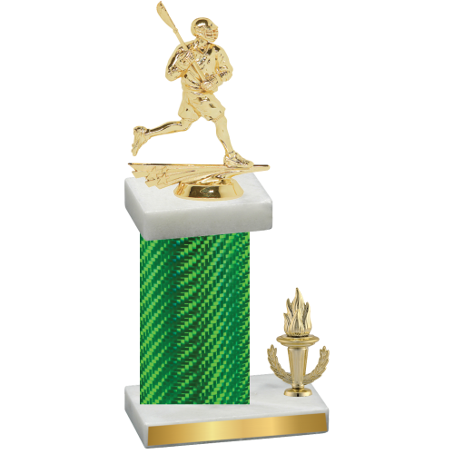 Accented Single Green Carbon Fiber Victory Lacrosse Trophy