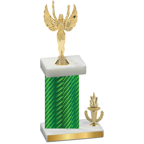 Accented Single Green Carbon Fiber Victory Victory Trophy