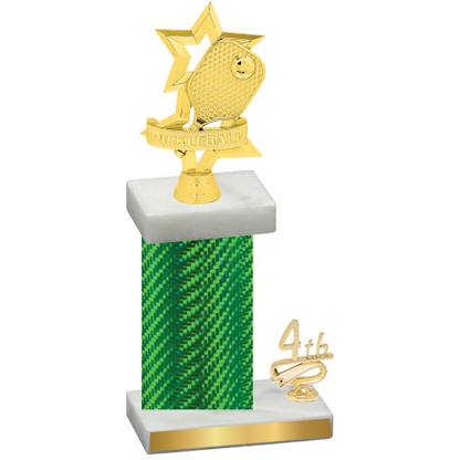 Accented Single Green Carbon Fiber Fourth Place Pickleball Trophy