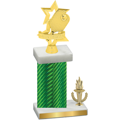 Accented Single Green Carbon Fiber Victory Pickleball Trophy