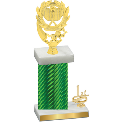 Accented Single Green Carbon Fiber First Place Pickleball Trophy