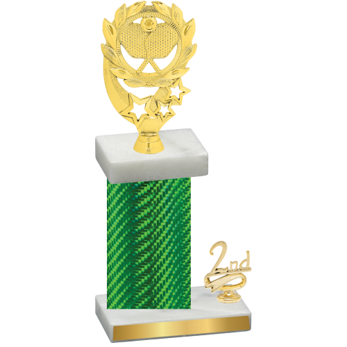 Accented Single Green Carbon Fiber Second Place Pickleball Trophy