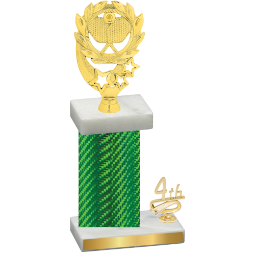 Accented Single Green Carbon Fiber Fourth Place Pickleball Trophy