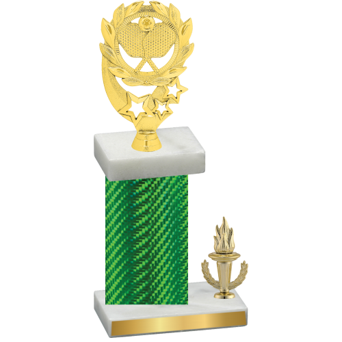 Accented Single Green Carbon Fiber Victory Pickleball Trophy