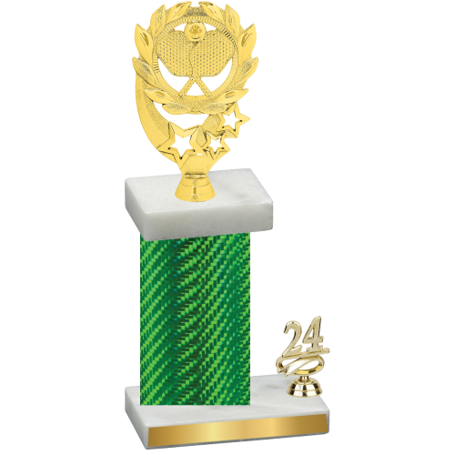 Accented Single Green Carbon Fiber Year Pickleball Trophy