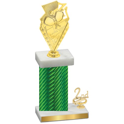 Accented Single Green Carbon Fiber Second Place Pickleball Trophy