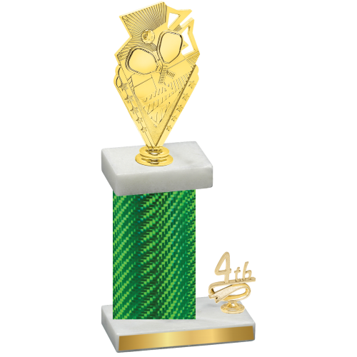 Accented Single Green Carbon Fiber Fourth Place Pickleball Trophy
