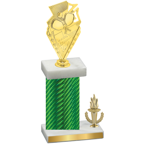 Accented Single Green Carbon Fiber Victory Pickleball Trophy