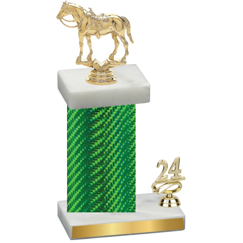 Accented Single Green Carbon Fiber Year Horses Trophy