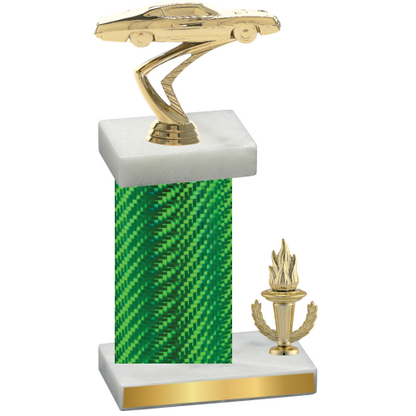 Accented Single Green Carbon Fiber Victory Cars Trophy