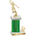 Accented Single Green Carbon Fiber Fourth Place Basketball Trophy