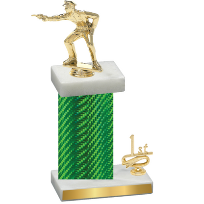 Accented Single Green Carbon Fiber First Place Shooter Trophy