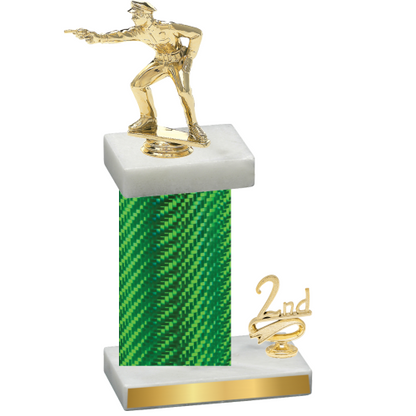 Accented Single Green Carbon Fiber Second Place Shooter Trophy