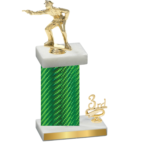 Accented Single Green Carbon Fiber Third Place Shooter Trophy