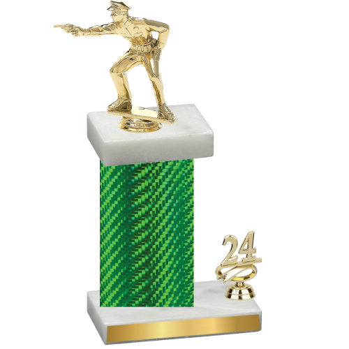 Accented Single Green Carbon Fiber Year Shooter Trophy