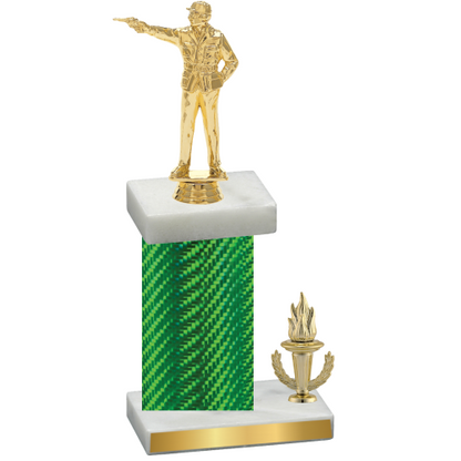 Accented Single Green Carbon Fiber Victory Shooter Trophy