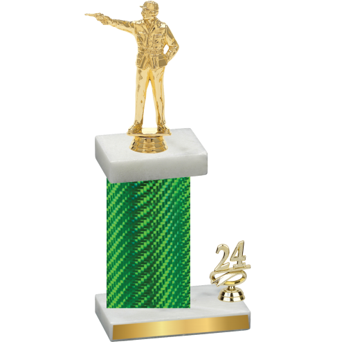 Accented Single Green Carbon Fiber Year Shooter Trophy