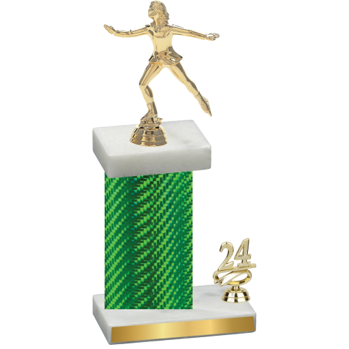 Accented Single Green Carbon Fiber Year Skater Trophy