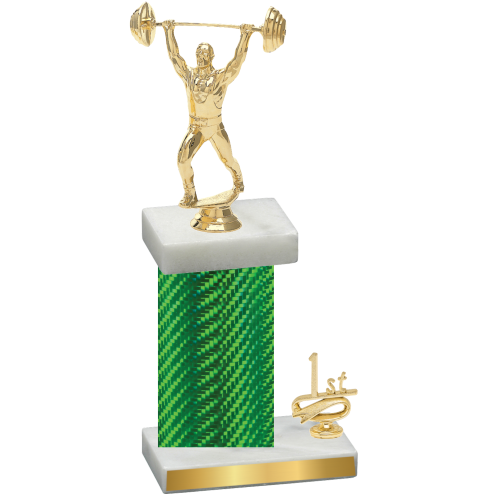 Accented Single Green Carbon Fiber First Place Weights Trophy